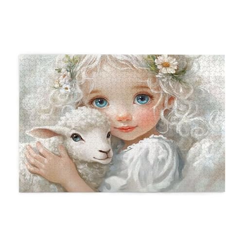 Puzzle 300 Teile, Puzzle Erwachsene, Holzpuzzle Tier Impossible Jigsaw, Clevere Rätsel, HD Farbe Jigsaw mit Geschenkbox Verpackung for Aesthetic Room Decor, Geschenke für Frauen Engel 40x28cm p-462 von Yuammgxi