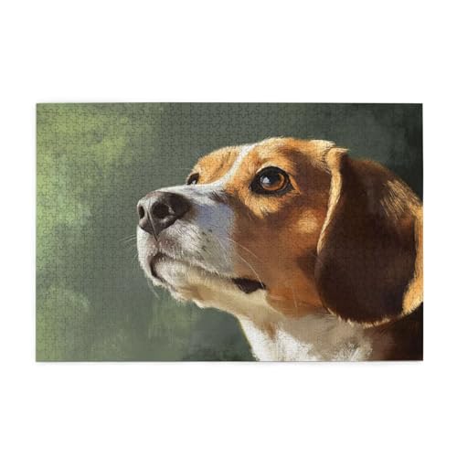Puzzle 300 Teile, Puzzle Erwachsene, Holzpuzzle Tier Impossible Jigsaw, Clevere Rätsel, HD Farbe Jigsaw mit Geschenkbox Verpackung for Aesthetic Room Decor, Geschenke für Frauen Hund 40x28cm p-1924 von Yuammgxi