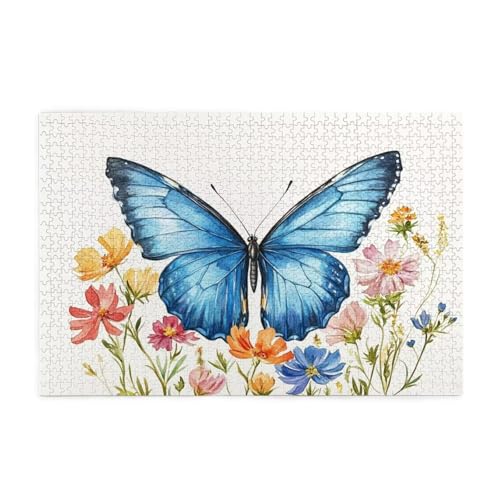 Puzzle 300 Teile, Puzzle Erwachsene, Holzpuzzle Tier Impossible Jigsaw, Clevere Rätsel, HD Farbe Jigsaw mit Geschenkbox Verpackung for Room Decor, Geschenke für Frauen Schmetterling 40x28cm p-241 von Yuammgxi