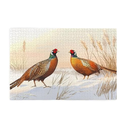 Puzzle 300 Teile, Puzzle Erwachsene, Holzpuzzle Tier Impossible Jigsaw, Clevere Rätsel, HD Farbe Jigsaw mit Geschenkbox Verpackung for Room Decor, Geschenke für Frauen Schneeszene 40x28cm p-1539 von Yuammgxi
