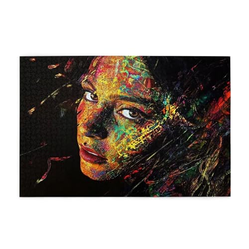 Puzzle 3000 Teile, Puzzle Erwachsene, Holzpuzzle Abstrakt Impossible Jigsaw, Clevere Rätsel, HD Farbe Jigsaw mit Geschenkbox Verpackung for Room Decor, Geschenke für Frauen Frau 122x81cm p-370 von Yuammgxi