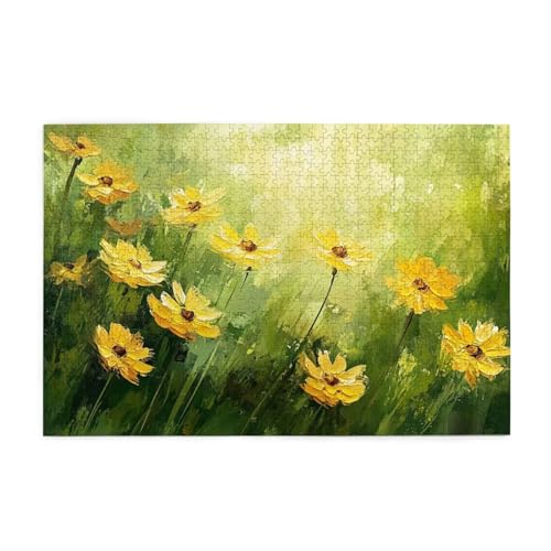 Puzzle 3000 Teile, Puzzle Erwachsene, Holzpuzzle Anlage Impossible Jigsaw, Clevere Rätsel, HD Farbe Jigsaw mit Geschenkbox Verpackung for Room Decor, Geschenke für Frauen Wilde Blumen 122x81cm p-1014 von Yuammgxi