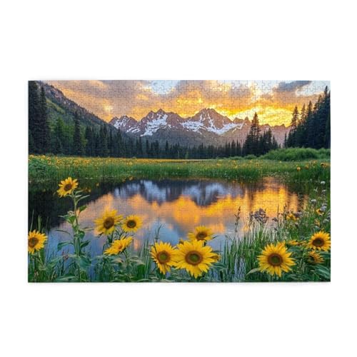 Puzzle 3000 Teile, Puzzle Erwachsene, Holzpuzzle Blume Impossible Jigsaw, Clevere Rätsel, HD Farbe Jigsaw mit Geschenkbox Verpackung for Aesthetic Room Decor, Geschenke für Frauen See 122x81cm p-1125 von Yuammgxi