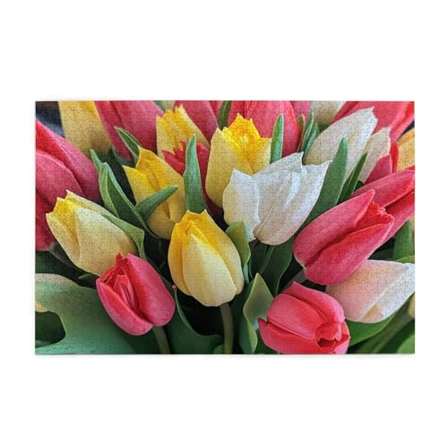 Puzzle 3000 Teile, Puzzle Erwachsene, Holzpuzzle Blume Impossible Jigsaw, Clevere Rätsel, HD Farbe Jigsaw mit Geschenkbox Verpackung for Aesthetic Room Decor, Geschenke für Frauen Tulpe 122x81cm p-114 von Yuammgxi