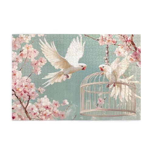 Puzzle 3000 Teile, Puzzle Erwachsene, Holzpuzzle Blume Impossible Jigsaw, Clevere Rätsel, HD Farbe Jigsaw mit Geschenkbox Verpackung for Room Decor, Geschenke für Frauen Papagei 122x81cm p-65 von Yuammgxi
