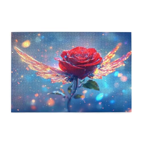 Puzzle 3000 Teile, Puzzle Erwachsene, Holzpuzzle Fantasie Impossible Jigsaw, Clevere Rätsel, HD Farbe Jigsaw mit Geschenkbox Verpackung for Room Decor, Geschenke für Frauen Rose 122x81cm p-1963 von Yuammgxi