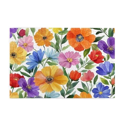 Puzzle 3000 Teile, Puzzle Erwachsene, Holzpuzzle Farbe Impossible Jigsaw, Clevere Rätsel, HD Farbe Jigsaw mit Geschenkbox Verpackung for Aesthetic Room Decor, Geschenke für Frauen Blume 122x81cm p-790 von Yuammgxi