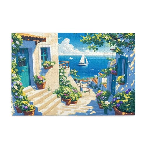Puzzle 3000 Teile, Puzzle Erwachsene, Holzpuzzle Italien Impossible Jigsaw, Clevere Rätsel, HD Farbe Jigsaw mit Geschenkbox Verpackung for Room Decor, Geschenke für Frauen Anlage 122x81cm p-1042 von Yuammgxi