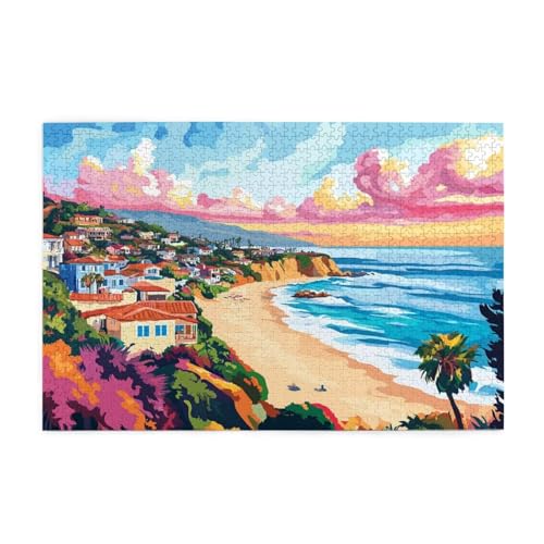 Puzzle 3000 Teile, Puzzle Erwachsene, Holzpuzzle Italien Impossible Jigsaw, Clevere Rätsel, HD Farbe Jigsaw mit Geschenkbox Verpackung for Room Decor, Geschenke für Frauen Meer 122x81cm p-253 von Yuammgxi