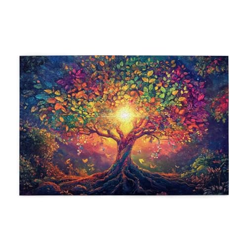Puzzle 3000 Teile, Puzzle Erwachsene, Holzpuzzle Landschaft Impossible Jigsaw, Clevere Rätsel, Farbe Jigsaw Geschenkbox Verpackung for Room Decor, Geschenke für Frauen Baum des Lebens 122x81cm p-791 von Yuammgxi