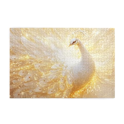 Puzzle 3000 Teile, Puzzle Erwachsene, Holzpuzzle Pfau Impossible Jigsaw, Clevere Rätsel, HD Farbe Jigsaw mit Geschenkbox Verpackung for Room Decor, Geschenke für Frauen Fantasie 122x81cm p-377 von Yuammgxi