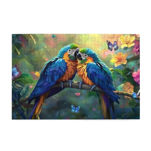 Puzzle 3000 Teile, Puzzle Erwachsene, Holzpuzzle Tier Impossible Jigsaw, Clevere Rätsel, HD Farbe Jigsaw mit Geschenkbox Verpackung for Room Decor, Geschenke für Frauen Papagei 122x81cm p-282 von Yuammgxi