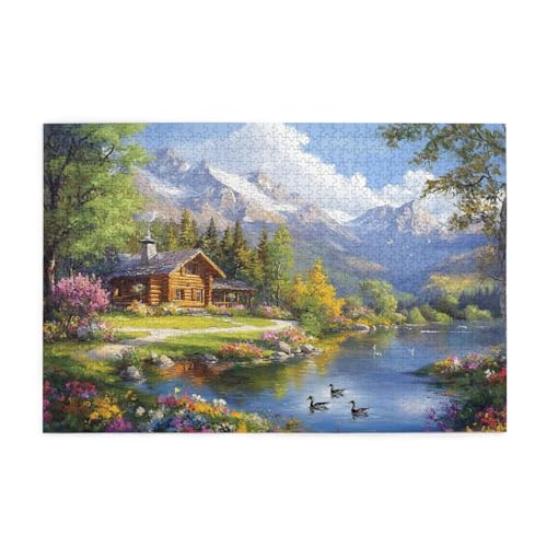 Puzzle 3000 Teile, Puzzle Erwachsene, Holzpuzzle Vereinigtes Königreich Impossible Jigsaw, Clevere Rätsel, Farbe Jigsaw mit Geschenkbox for Room Decor, Geschenke für Frauen Garten 122x81cm p-1020 von Yuammgxi