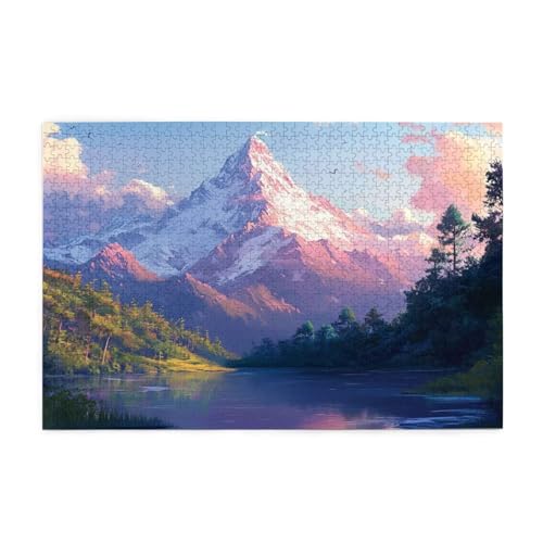 Puzzle 500 Teile, Puzzle Erwachsene, Holzpuzzle Berg Impossible Jigsaw, Clevere Rätsel, HD Farbe Jigsaw mit Geschenkbox Verpackung for Aesthetic Room Decor, Geschenke für Frauen Meer 52x38cm p-578 von Yuammgxi