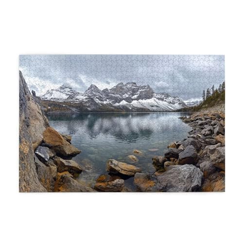 Puzzle 500 Teile, Puzzle Erwachsene, Holzpuzzle Berg Impossible Jigsaw, Clevere Rätsel, HD Farbe Jigsaw mit Geschenkbox Verpackung for Aesthetic Room Decor, Geschenke für Frauen See 52x38cm p-1981 von Yuammgxi