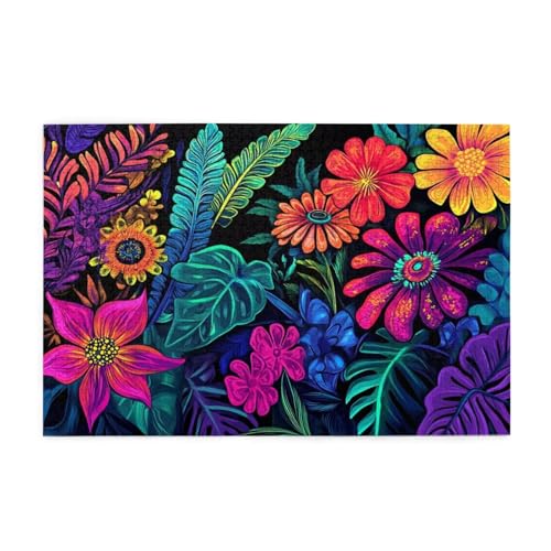 Puzzle 500 Teile, Puzzle Erwachsene, Holzpuzzle Blume Impossible Jigsaw, Clevere Rätsel, HD Farbe Jigsaw mit Geschenkbox Verpackung for Aesthetic Room Decor, Geschenke für Frauen Anlage 52x38cm p-337 von Yuammgxi