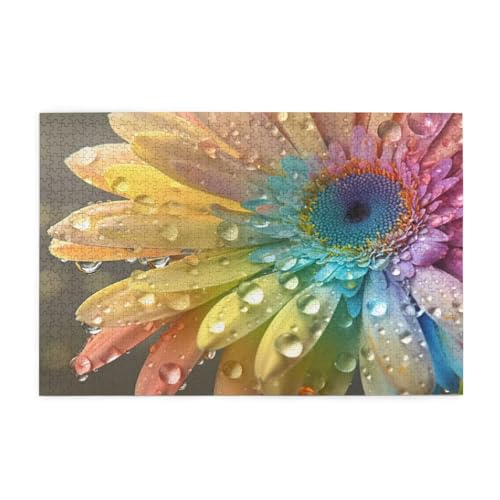 Puzzle 500 Teile, Puzzle Erwachsene, Holzpuzzle Blume Impossible Jigsaw, Clevere Rätsel, HD Farbe Jigsaw mit Geschenkbox Verpackung for Aesthetic Room Decor, Geschenke für Frauen Bunt 52x38cm p-820 von Yuammgxi