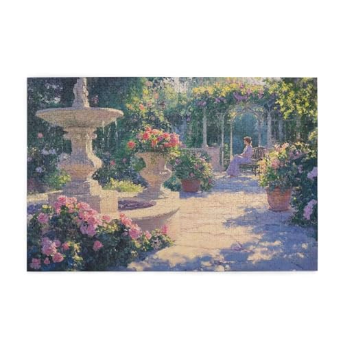 Puzzle 500 Teile, Puzzle Erwachsene, Holzpuzzle Blume Impossible Jigsaw, Clevere Rätsel, HD Farbe Jigsaw mit Geschenkbox Verpackung for Aesthetic Room Decor, Geschenke für Frauen Garten 52x38cm p-1790 von Yuammgxi