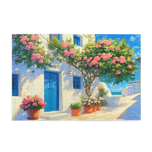 Puzzle 500 Teile, Puzzle Erwachsene, Holzpuzzle Blume Impossible Jigsaw, Clevere Rätsel, HD Farbe Jigsaw mit Geschenkbox Verpackung for Aesthetic Room Decor, Geschenke für Frauen Italien 52x38cm p-855 von Yuammgxi