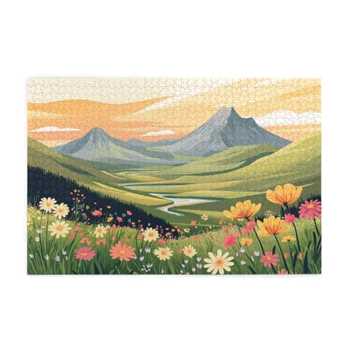 Puzzle 500 Teile, Puzzle Erwachsene, Holzpuzzle Blume Impossible Jigsaw, Clevere Rätsel, HD Farbe Jigsaw mit Geschenkbox Verpackung for Aesthetic Room Decor, Geschenke für Frauen Natur 52x38cm p-1849 von Yuammgxi