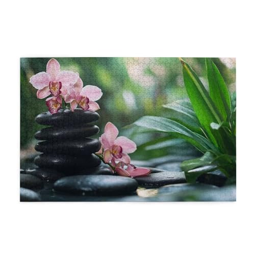 Puzzle 500 Teile, Puzzle Erwachsene, Holzpuzzle Blume Impossible Jigsaw, Clevere Rätsel, HD Farbe Jigsaw mit Geschenkbox Verpackung for Aesthetic Room Decor, Geschenke für Frauen Zen 52x38cm p-1281 von Yuammgxi