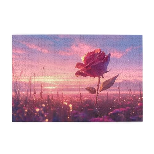Puzzle 500 Teile, Puzzle Erwachsene, Holzpuzzle Blume Impossible Jigsaw, Clevere Rätsel, HD Farbe Jigsaw mit Geschenkbox Verpackung for Room Decor, Geschenke für Frauen Landschaft 52x38cm p-1833 von Yuammgxi