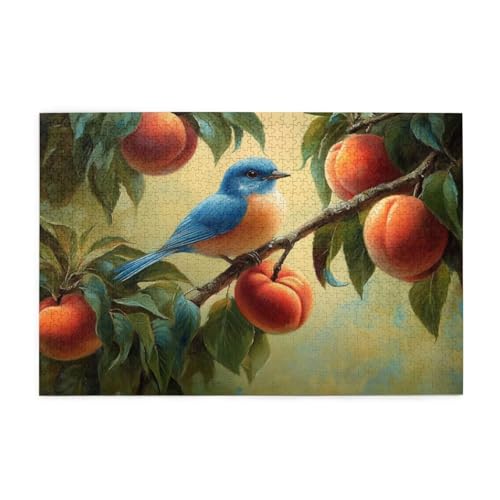Puzzle 500 Teile, Puzzle Erwachsene, Holzpuzzle Essen Impossible Jigsaw, Clevere Rätsel, HD Farbe Jigsaw mit Geschenkbox Verpackung for Aesthetic Room Decor, Geschenke für Frauen Vogel 52x38cm p-1517 von Yuammgxi