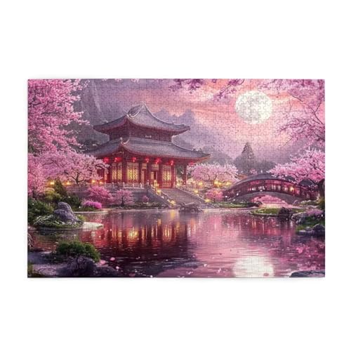 Puzzle 500 Teile, Puzzle Erwachsene, Holzpuzzle Japan Impossible Jigsaw, Clevere Rätsel, HD Farbe Jigsaw mit Geschenkbox Verpackung for Aesthetic Room Decor, Geschenke für Frauen See 52x38cm p-1202 von Yuammgxi