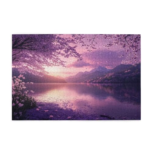Puzzle 500 Teile, Puzzle Erwachsene, Holzpuzzle Japan Impossible Jigsaw, Clevere Rätsel, HD Farbe Jigsaw mit Geschenkbox Verpackung for Room Decor, Geschenke für Frauen Kirschblüten 52x38cm p-1645 von Yuammgxi