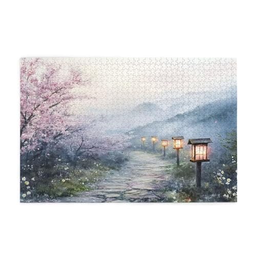 Puzzle 500 Teile, Puzzle Erwachsene, Holzpuzzle Japan Impossible Jigsaw, Clevere Rätsel, HD Farbe Jigsaw mit Geschenkbox Verpackung for Room Decor, Geschenke für Frauen Landschaft 52x38cm p-425 von Yuammgxi