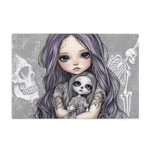 Puzzle 500 Teile, Puzzle Erwachsene, Holzpuzzle Karikatur Impossible Jigsaw, Clevere Rätsel, HD Farbe Jigsaw mit Geschenkbox Verpackung for Room Decor, Geschenke für Frauen Engel 52x38cm p-717 von Yuammgxi