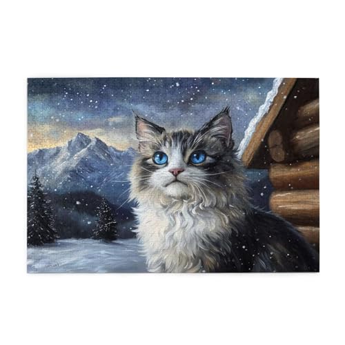 Puzzle 500 Teile, Puzzle Erwachsene, Holzpuzzle Katze Impossible Jigsaw, Clevere Rätsel, HD Farbe Jigsaw mit Geschenkbox Verpackung for Aesthetic Room Decor, Geschenke für Frauen Berg 52x38cm p-1239 Puzzle 500 Teile, Puzzle Erwachsene, Holzpuzzle Katze Impossible Jigsaw, Clevere Rätsel, HD Farbe Jigsaw mit Geschenkbox Verpackung for Aesthetic Room Decor, Geschenke für Frauen Berg 52x38cm p-1239 von Yuammgxi