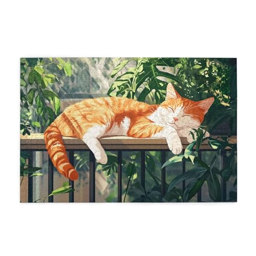 Puzzle 500 Teile, Puzzle Erwachsene, Holzpuzzle Katze Impossible Jigsaw, Clevere Rätsel, HD Farbe Jigsaw mit Geschenkbox Verpackung for Room Decor, Geschenke für Frauen Landschaft 52x38cm p-217 von Yuammgxi