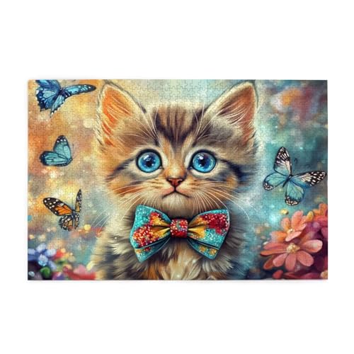 Puzzle 500 Teile, Puzzle Erwachsene, Holzpuzzle Katze Impossible Jigsaw, Clevere Rätsel, HD Farbe Jigsaw mit Geschenkbox Verpackung for Room Decor, Geschenke für Frauen Schmetterling 52x38cm p-746 Puzzle 500 Teile, Puzzle Erwachsene, Holzpuzzle Katze Impossible Jigsaw, Clevere Rätsel, HD Farbe Jigsaw mit Geschenkbox Verpackung for Room Decor, Geschenke für Frauen Schmetterling 52x38cm p-746 von Yuammgxi