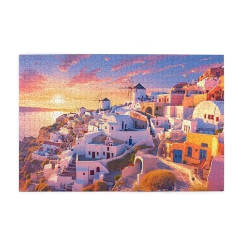 Puzzle 500 Teile, Puzzle Erwachsene, Holzpuzzle Landschaft Impossible Jigsaw, Clevere Rätsel, Farbe Jigsaw mit Geschenkbox Verpackung for Room Decor, Geschenke für Frauen Ägäisches Meer 52x38cm p-897 von Yuammgxi