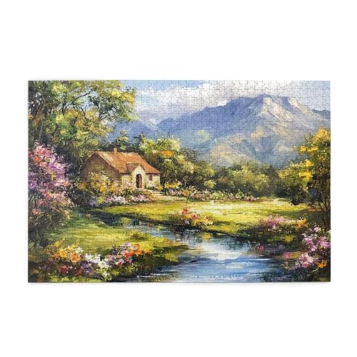 Puzzle 500 Teile, Puzzle Erwachsene, Holzpuzzle Landschaft Impossible Jigsaw, Clevere Rätsel, HD Farbe Jigsaw mit Geschenkbox Verpackung for Room Decor, Geschenke für Frauen Berg 52x38cm p-200 von Yuammgxi