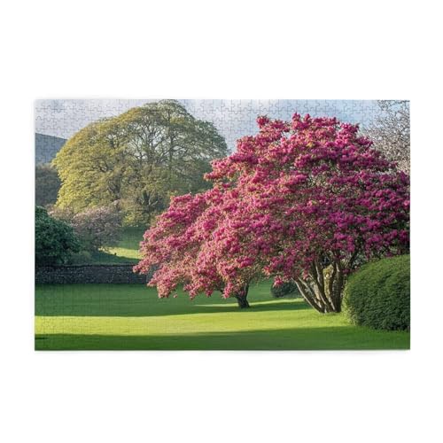 Puzzle 500 Teile, Puzzle Erwachsene, Holzpuzzle Landschaft Impossible Jigsaw, Clevere Rätsel, HD Farbe Jigsaw mit Geschenkbox Verpackung for Room Decor, Geschenke für Frauen Garten 52x38cm p-441 von Yuammgxi