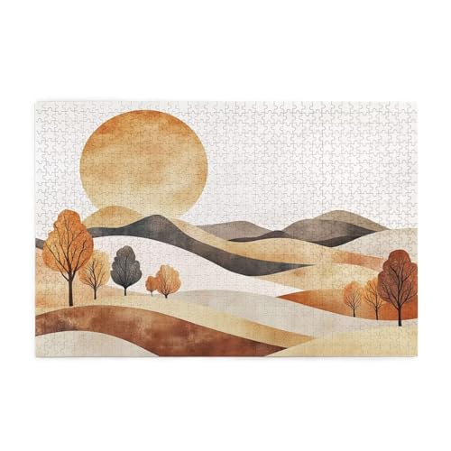 Puzzle 500 Teile, Puzzle Erwachsene, Holzpuzzle Landschaft Impossible Jigsaw, Clevere Rätsel, HD Farbe Jigsaw mit Geschenkbox Verpackung for Room Decor, Geschenke für Frauen Mond 52x38cm p-208 von Yuammgxi