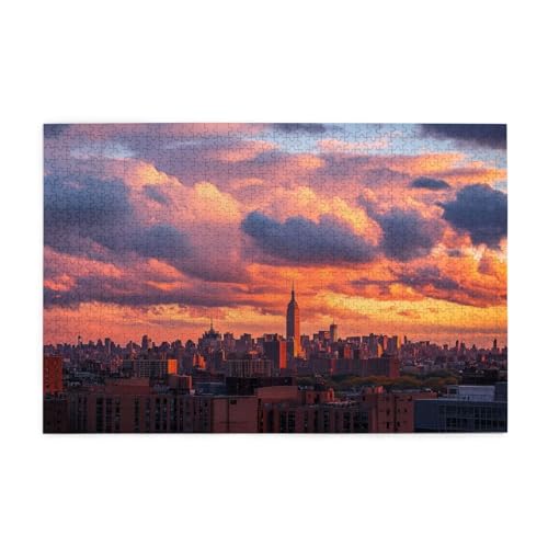 Puzzle 500 Teile, Puzzle Erwachsene, Holzpuzzle Landschaft Impossible Jigsaw, Clevere Rätsel, HD Farbe Jigsaw mit Geschenkbox Verpackung for Room Decor, Geschenke für Frauen Stadt 52x38cm p-490 von Yuammgxi