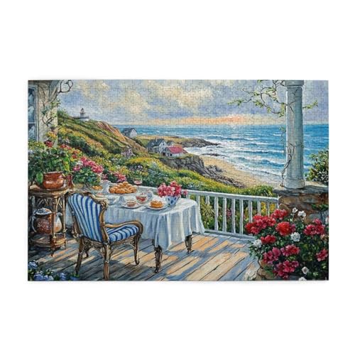 Puzzle 500 Teile, Puzzle Erwachsene, Holzpuzzle Meer Impossible Jigsaw, Clevere Rätsel, HD Farbe Jigsaw mit Geschenkbox Verpackung for Room Decor, Geschenke für Frauen Landschaft 52x38cm p-1777 von Yuammgxi