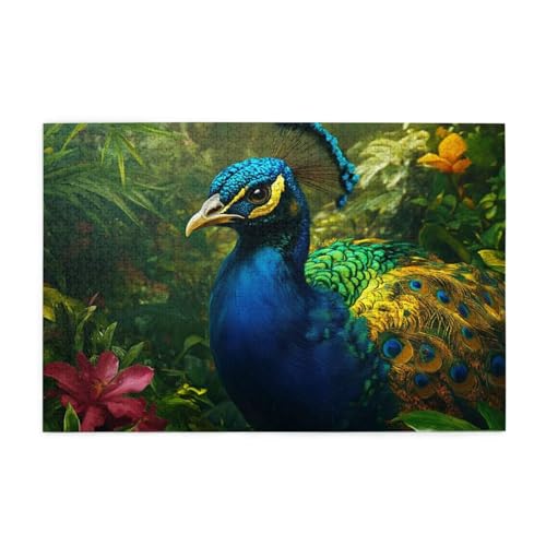 Puzzle 500 Teile, Puzzle Erwachsene, Holzpuzzle Pfau Impossible Jigsaw, Clevere Rätsel, HD Farbe Jigsaw mit Geschenkbox Verpackung for Room Decor, Geschenke für Frauen Landschaft 52x38cm p-587 von Yuammgxi