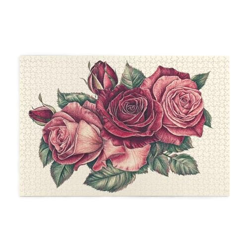 Puzzle 500 Teile, Puzzle Erwachsene, Holzpuzzle Retro Impossible Jigsaw, Clevere Rätsel, HD Farbe Jigsaw mit Geschenkbox Verpackung for Aesthetic Room Decor, Geschenke für Frauen Rose 52x38cm p-238 Puzzle 500 Teile, Puzzle Erwachsene, Holzpuzzle Retro Impossible Jigsaw, Clevere Rätsel, HD Farbe Jigsaw mit Geschenkbox Verpackung for Aesthetic Room Decor, Geschenke für Frauen Rose 52x38cm p-238 von Yuammgxi