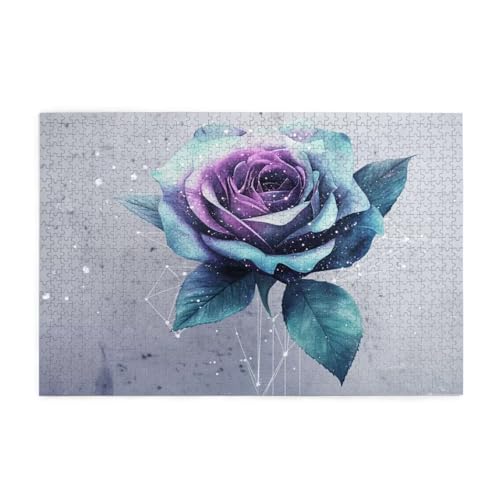 Puzzle 500 Teile, Puzzle Erwachsene, Holzpuzzle Rose Impossible Jigsaw, Clevere Rätsel, HD Farbe Jigsaw mit Geschenkbox Verpackung for Aesthetic Room Decor, Geschenke für Frauen Retro 52x38cm p-2002 von Yuammgxi