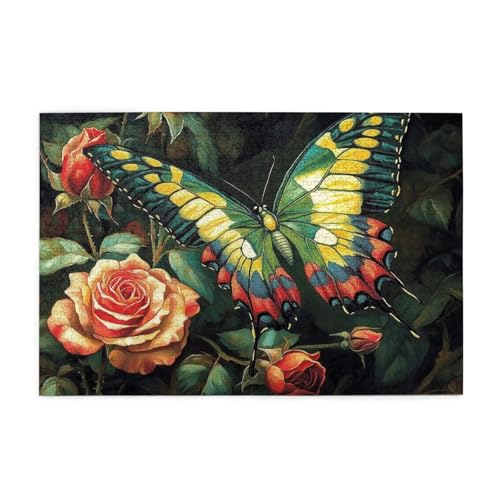 Puzzle 500 Teile, Puzzle Erwachsene, Holzpuzzle Schmetterling Impossible Jigsaw, Clevere Rätsel, HD Farbe Jigsaw mit Geschenkbox Verpackung for Room Decor, Geschenke für Frauen Rose 52x38cm p-833 Puzzle 500 Teile, Puzzle Erwachsene, Holzpuzzle Schmetterling Impossible Jigsaw, Clevere Rätsel, HD Farbe Jigsaw mit Geschenkbox Verpackung for Room Decor, Geschenke für Frauen Rose 52x38cm p-833 von Yuammgxi