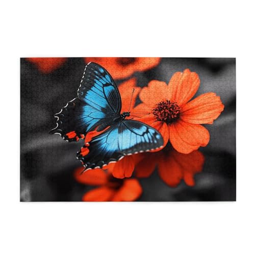 Puzzle 500 Teile, Puzzle Erwachsene, Holzpuzzle Schmetterling Impossible Jigsaw, Clevere Rätsel, HD Farbe Jigsaw mit Geschenkbox Verpackung for Room Decor, Geschenke für Frauen Tier 52x38cm p-1321 von Yuammgxi