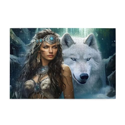 Puzzle 500 Teile, Puzzle Erwachsene, Holzpuzzle Tier Impossible Jigsaw, Clevere Rätsel, HD Farbe Jigsaw mit Geschenkbox Verpackung for Aesthetic Room Decor, Geschenke für Frauen Frau 52x38cm p-1755 von Yuammgxi