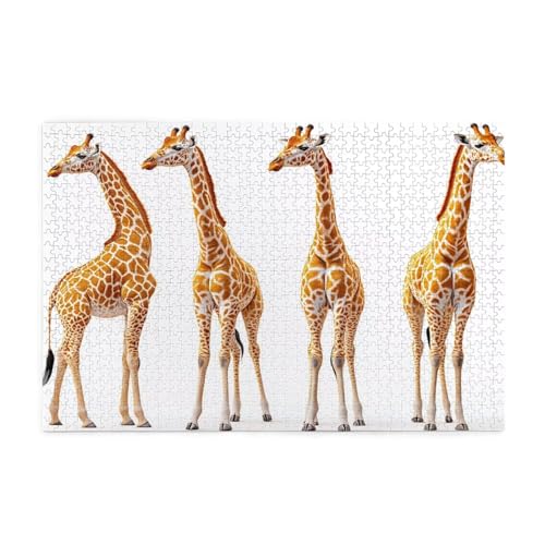 Puzzle 500 Teile, Puzzle Erwachsene, Holzpuzzle Tier Impossible Jigsaw, Clevere Rätsel, HD Farbe Jigsaw mit Geschenkbox Verpackung for Aesthetic Room Decor, Geschenke für Frauen Giraffe 52x38cm p-1657 von Yuammgxi