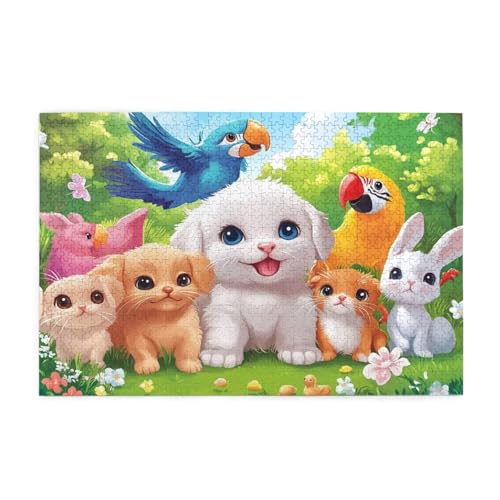Puzzle 500 Teile, Puzzle Erwachsene, Holzpuzzle Tier Impossible Jigsaw, Clevere Rätsel, HD Farbe Jigsaw mit Geschenkbox Verpackung for Aesthetic Room Decor, Geschenke für Frauen Hund 52x38cm p-82 von Yuammgxi