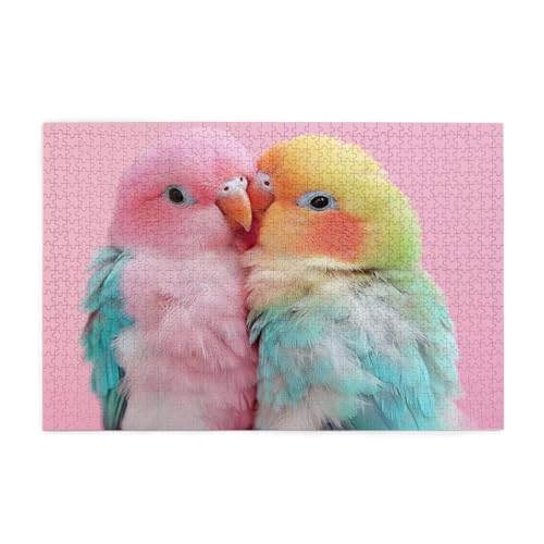 Puzzle 500 Teile, Puzzle Erwachsene, Holzpuzzle Tier Impossible Jigsaw, Clevere Rätsel, HD Farbe Jigsaw mit Geschenkbox Verpackung for Aesthetic Room Decor, Geschenke für Frauen Papagei 52x38cm p-6 von Yuammgxi