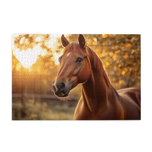 Puzzle 500 Teile, Puzzle Erwachsene, Holzpuzzle Tier Impossible Jigsaw, Clevere Rätsel, HD Farbe Jigsaw mit Geschenkbox Verpackung for Room Decor, Geschenke für Frauen Landschaft 52x38cm p-355 von Yuammgxi